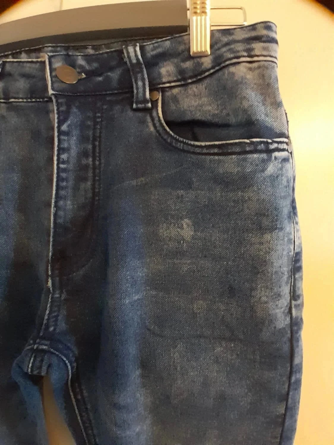 Skinny jeans voor dames Maat 36 - Merk Man by Gémo, kleur donkerblauw, op sommige plaatsen uitgebleekt – photo 3